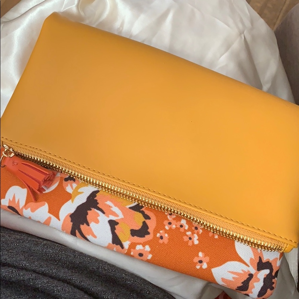 Floral folded clutch